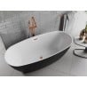 Mexen Luvo Slim свободно стояща вана 170 x 75 cm, бяла/черна, преливане розово злато - 52801707575-60