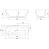 Mexen Luvo Slim самостоятелна вана 170 x 75 см, бяла/черна, преливане четка gun gray - 52801707575-66