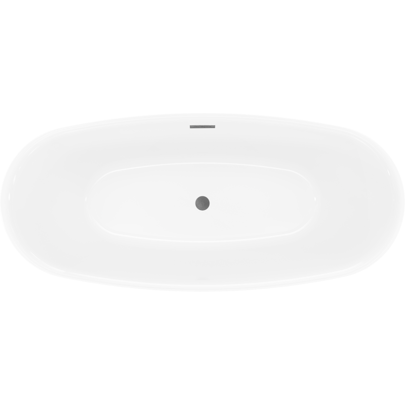 Mexen Luvo Slim свободностояща вана 170 x 75 см, бяла/черна, преливник gun gray четкан - 52801707575-66