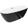 Mexen Luvo Slim свободностояща вана 170 x 75 см, бяла/черна, черен преливник - 52801707575-70