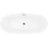 Mexen Luvo Slim самостоятелна вана 170 x 75 см, бяла/черна, черен преливник - 52801707575-70