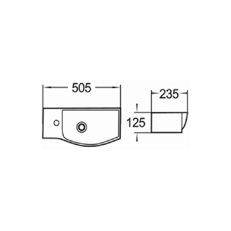 Mexen Hugo мивка за плот лява 50 x 23 см, бяла - 21255000L