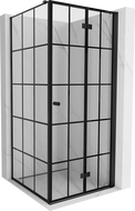 Mexen Mist-F сгъваема душ кабина дясна 120 x 120 см, черна решетка, черна - 8A6T-120-120-70-77-P