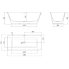Mexen Velo Slim самостоятелна вана 170 x 75 см, бяла, бял преливник - 52811707500-20