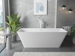 Mexen Velo Slim самостоятелна вана 170 x 75 см, бяла, бял преливник - 52811707500-20