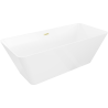 Mexen Velo Slim свободностояща вана 170 x 75 см, бяла, преливник златна четка - 52811707500-55