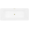 Mexen Velo Slim свободностояща вана 170 x 75 см, бяла, преливник златна четка - 52811707500-55
