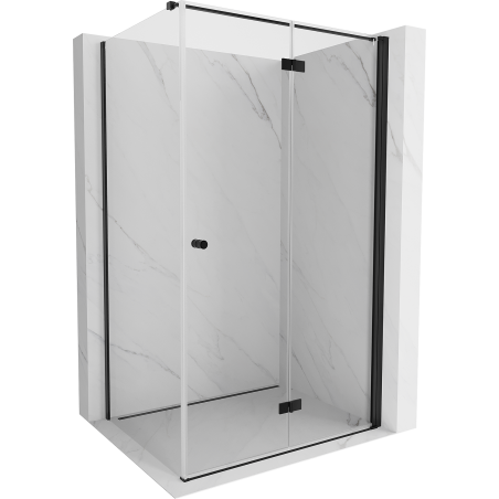 Сгъваема душ кабина Mexen Mist-F T, дясна 115 x 75 см, прозрачна, черна - 8A6T-115-075-70-00-P