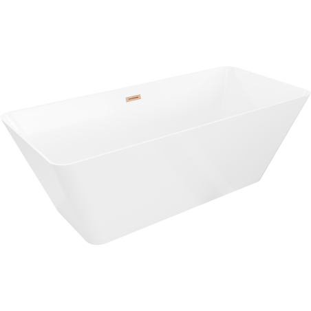 Mexen Velo Slim самостоятелно стояща вана 170 x 75 см, бяла, преливник четкана мед - 52811707500-65