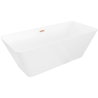 Mexen Velo Slim самостоятелно стояща вана 170 x 75 см, бяла, преливник четкана мед - 52811707500-65