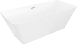 Mexen Velo Slim самостоятелно стояща вана 170 x 75 см, бяла, преливник четкана мед - 52811707500-65