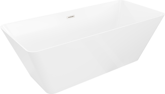 Mexen Velo Slim свободностояща вана 170 x 75 cm, бяла, прелив никел полиран - 52811707500-97