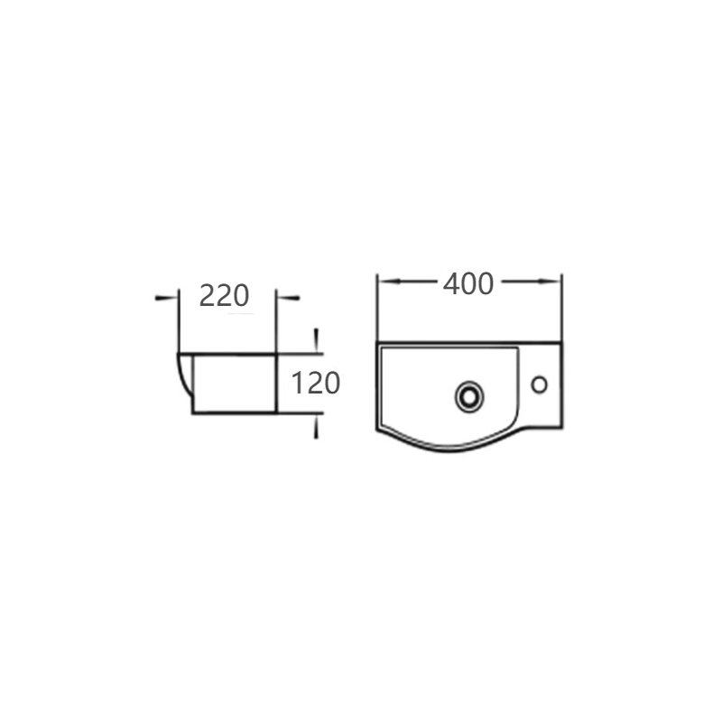 Mexen Hugo умивалник стоящ ляв 40 x 22 см, бял - 21254000L