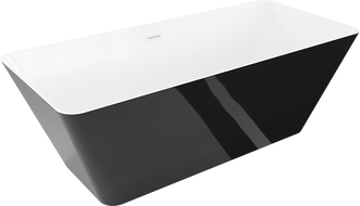 Mexen Velo Slim самостоятелна вана 170 x 75 cm, бяла/черна, бял преливник - 52811707575-20
