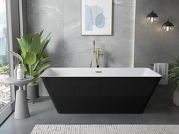 Mexen Velo Slim свободно стояща вана 170 x 75 см, бяла/черна, прелив золотист матов - 52811707575-55
