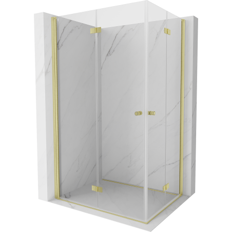 Mexen Mist-F Duo сгъваема душ кабина 100 x 70 см, прозрачна, златна четкована - 8A6-100L-070P-55-00