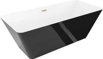 Mexen Velo Slim свободно стояща вана 170 x 75 cm, бяла/черна, преливник четкан мед - 52811707575-65