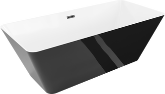 Mexen Velo Slim свободностояща вана 170 x 75 см, бяла/черна, черен преливник - 52811707575-70