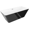 Mexen Velo Slim самостоятелна вана 170 x 75 см, бяла/черна, преливник матиран никел - 52811707575-97