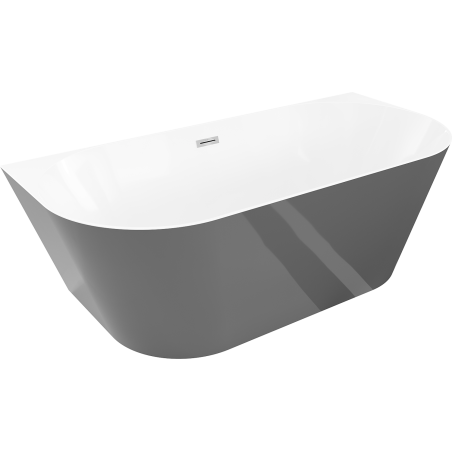 Mexen Oval Slim свободностояща до стената вана 170 x 80 см, бяла/сива, преливане хром - 52661708062-01