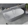 Mexen Oval Slim свободностояща до стената вана 170 x 80 см, бяла/сива, преливане хром - 52661708062-01