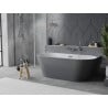 Mexen Oval Slim свободностояща до стената вана 170 x 80 см, бяла/сива, преливане хром - 52661708062-01