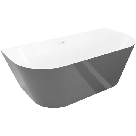 Mexen Oval Slim свободностояща стенно прилепена вана 170 x 80 cm, бяло/сиво, бял преливник - 52661708062-20