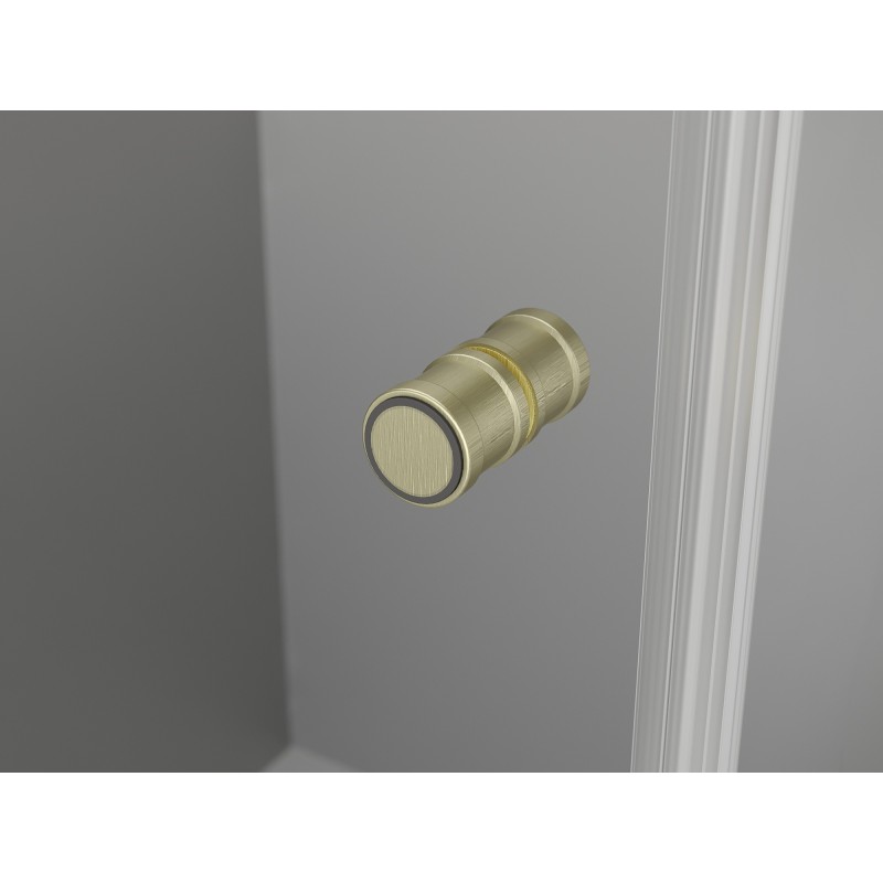 Mexen Mist-F Duo сгъваема душ кабина 80 x 80 см, прозрачна, златна четка - 8A6-080L-080P-55-00