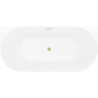 Mexen Oval Sim свободно стояща вана пристенна 170 x 80 см, бяла/сива, преливник златист четкан - 52661708062-55