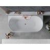 Mexen Oval Sim свободностояща вана за стена 170 x 80 см, бяла/сива, преливник розово злато - 52661708062-60