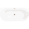 Mexen Oval Sim свободностояща вана за стена 170 x 80 см, бяла/сива, преливник розово злато - 52661708062-60