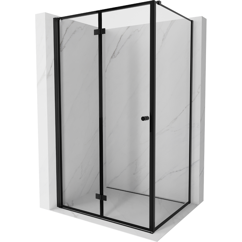 Mexen Mist-F T сгъваема лява душ кабина 75 x 70 см, черна рамка, черна - 8A6T-075-070-70-70-L