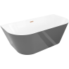 Mexen Oval Slim свободностояща до стената вана 170 x 80 cm, бяла/сива, преливник четкана мед - 52661708062-65
