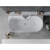 Mexen Oval Slim свободностояща стенна вана 170 x 80 cm, бяла/сива, преливник gun gray четкан - 52661708062-66
