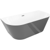 Mexen Oval Slim свободностояща стенна вана 170 x 80 cm, бяла/сива, преливник gun gray четкан - 52661708062-66