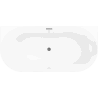 Mexen Oval Slim свободностояща стенна вана 170 x 80 cm, бяла/сива, преливник gun gray четкан - 52661708062-66