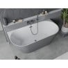 Mexen Oval Slim свободностояща стенна вана 170 x 80 cm, бяла/сива, преливник gun gray четкан - 52661708062-66