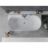 Mexen Oval Slim стояща вана за стена 170 x 80 cm, бяла/сива, преливник gun metal - 52661708062-95