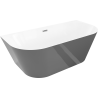 Mexen Oval Slim свободно стояща вана за стена 170 x 80 cm, бяла/сива, преливник gun metal - 52661708062-95