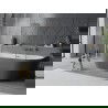 Mexen Oval Slim стояща вана за стена 170 x 80 cm, бяла/сива, преливник gun metal - 52661708062-95