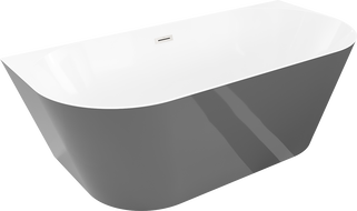 Mexen Oval Slim самостоятелно стояща вана до стената 170 x 80 см, бяла/сива,