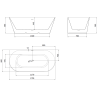 Mexen Oval Slim свободностояща акрилна вана до стена 170 x 80 см, бяла/черна, преливане хром - 52661708075-01