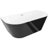 Mexen Oval Slim свободностояща акрилна вана до стена 170 x 80 см, бяла/черна, преливане хром - 52661708075-01