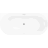 Mexen Oval Slim свободностояща акрилна вана до стена 170 x 80 см, бяла/черна, преливане хром - 52661708075-01