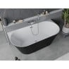 Mexen Oval Slim свободностояща акрилна вана до стена 170 x 80 см, бяла/черна, преливане хром - 52661708075-01