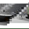 Mexen Oval Slim свободностояща акрилна вана до стена 170 x 80 см, бяла/черна, преливане хром - 52661708075-01