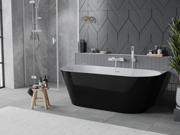 Mexen Oval Slim свободно стояща вана 170 x 80 cm, бяла/черна, бял преливник - 52661708075-20