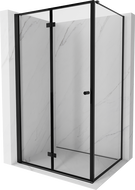 Сгъваема лява душ кабина Mexen Mist-F T 80 x 85 см, черна рамка, черна - 8A6T-080-085-70-70-L