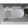 Mexen Oval Slim свободностояща към стена вана 170 x 80 см, бяла/черна, преливник златен - 52661708075-50