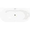 Mexen Oval Slim свободностояща към стена вана 170 x 80 см, бяла/черна, преливник златен - 52661708075-50